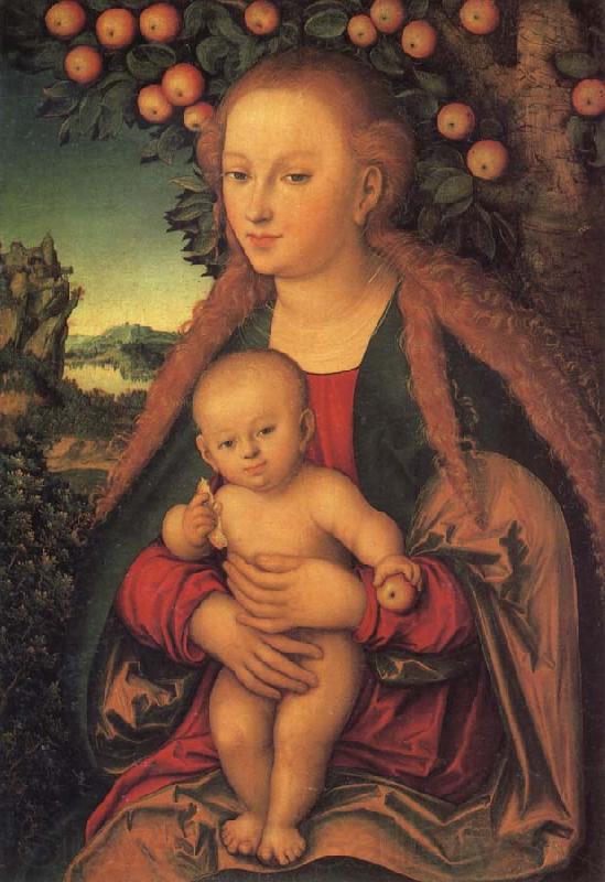 Lucas  Cranach The Virgin and Child under the Apple Tree